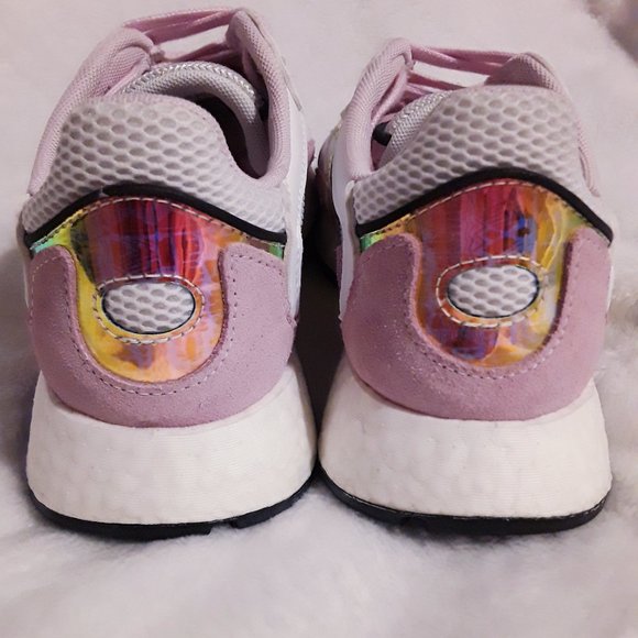 Adidas Pink and White Iridescent Tresc Run J Sneakers - Picture 5 of 8